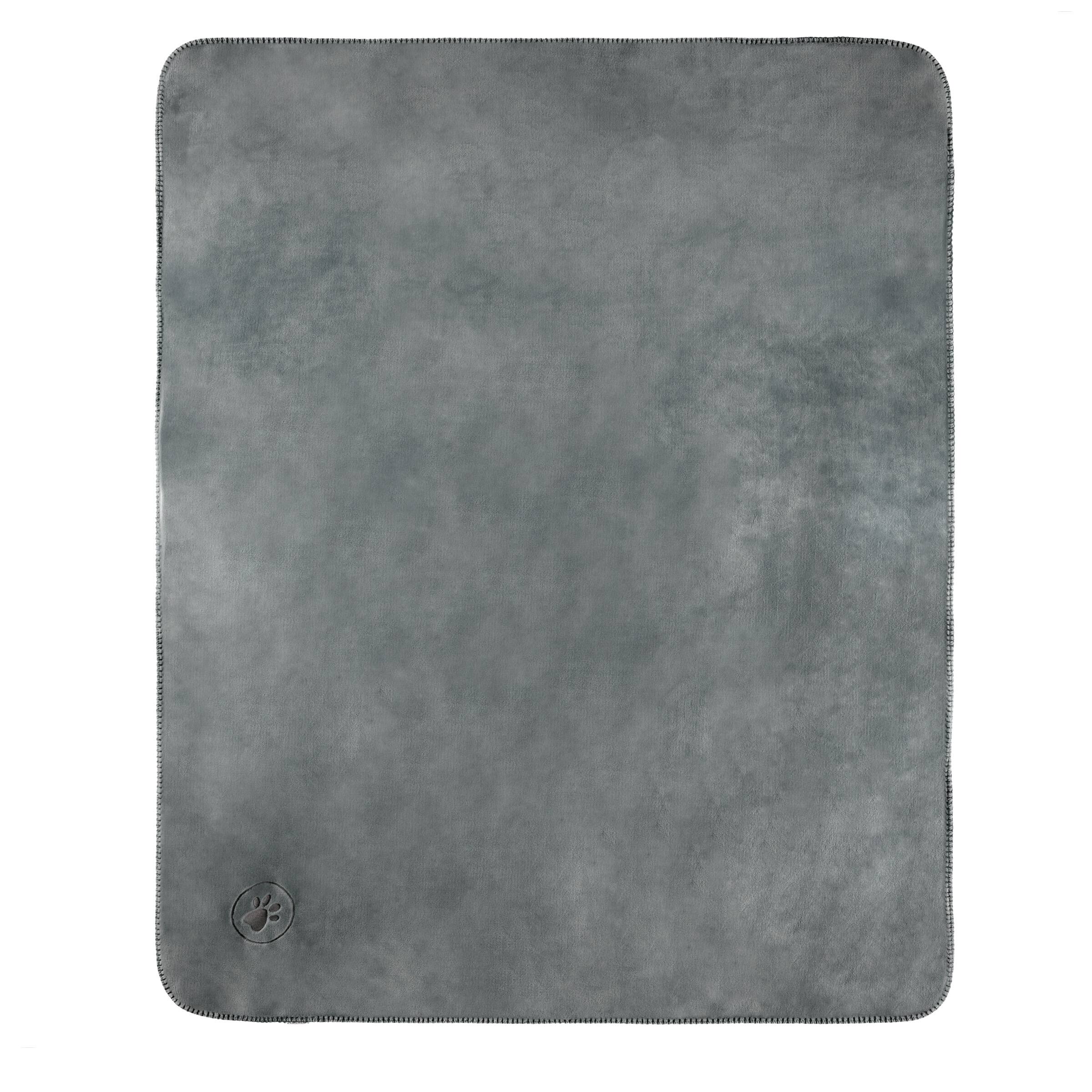 Left. PetMaker - 80x100 Water-Resistant Dog Blanket - Gray.