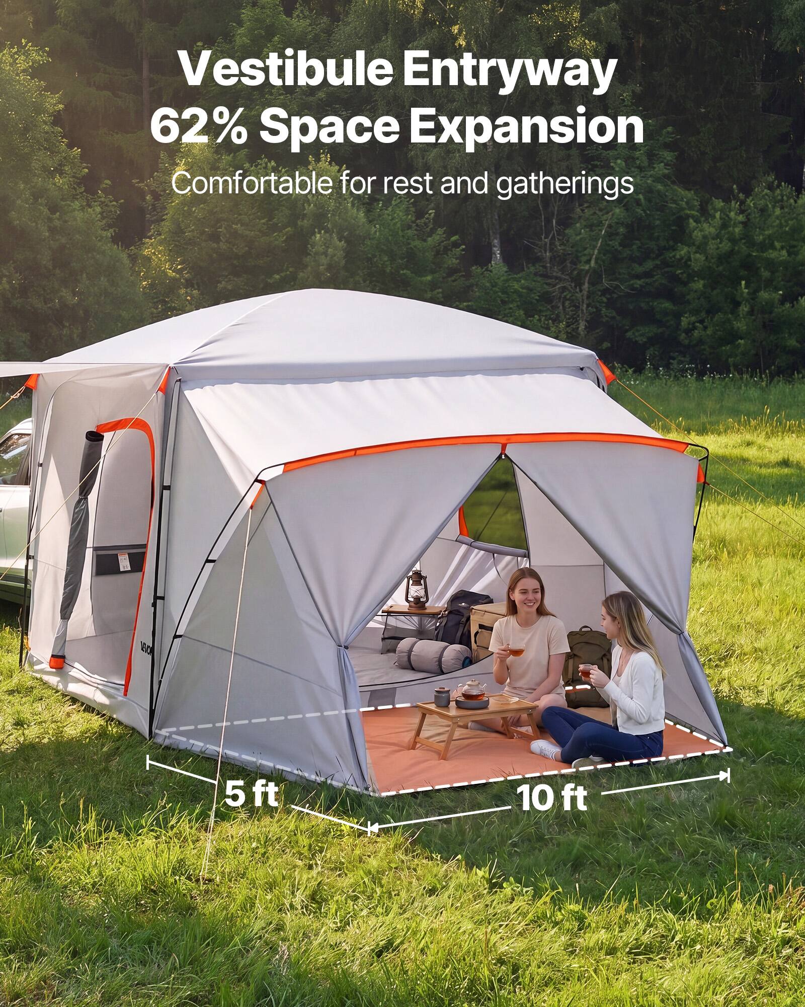 Vestibule Entryway  
62% Space Expansion  
Comfortable for rest and gatherings  

5 ft  
10 ft