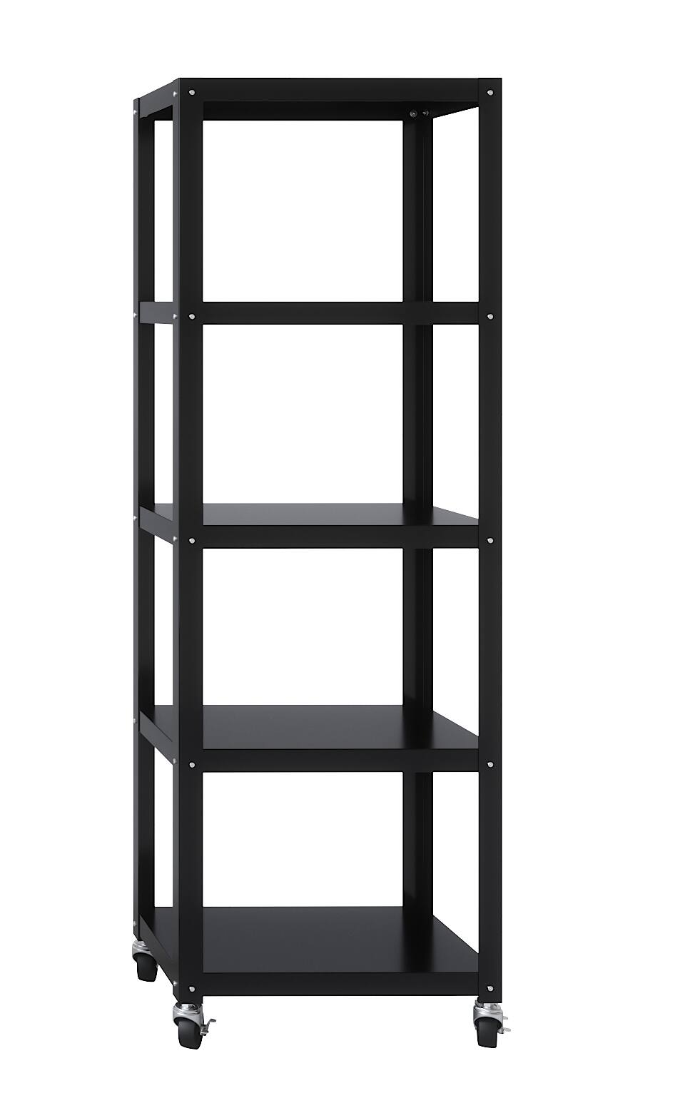 Front. Space Solutions - Space Solutions 72" High Rolling 5 Shelf Bookcase, Industrial Metal, Black - Black.