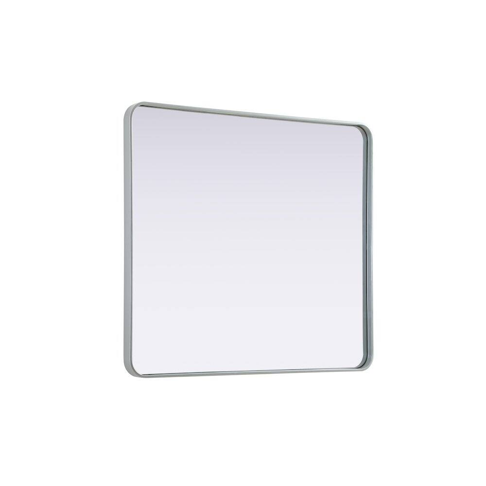 Alt View 1. Elegant Decor - Contour Metal Rectangle Mirror 36x40 in Silver - Silver.