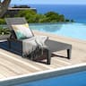 Gymax - Patio Outdoor Chaise Lounge Chair Recliner w/ Adjustable Backrest - Black