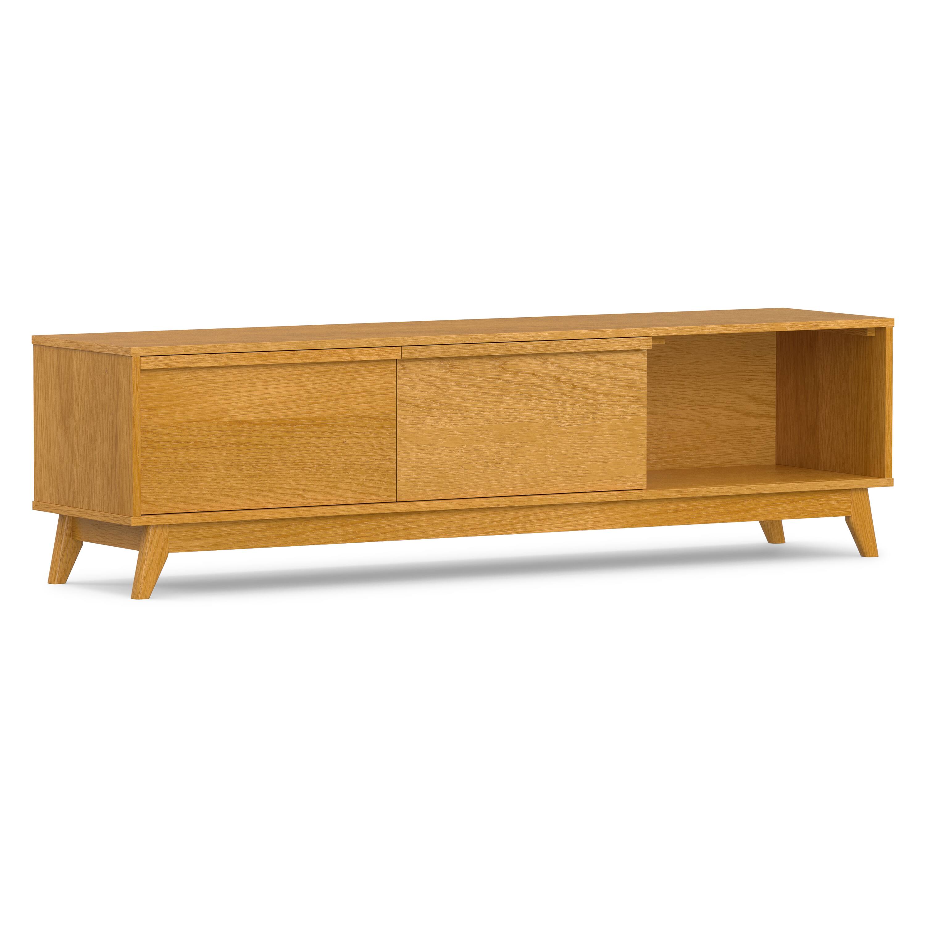 Alt View 1. Simpli Home - Simpli Home Lennon Mid Century Modern TV Media Stand - Oak Veneer.