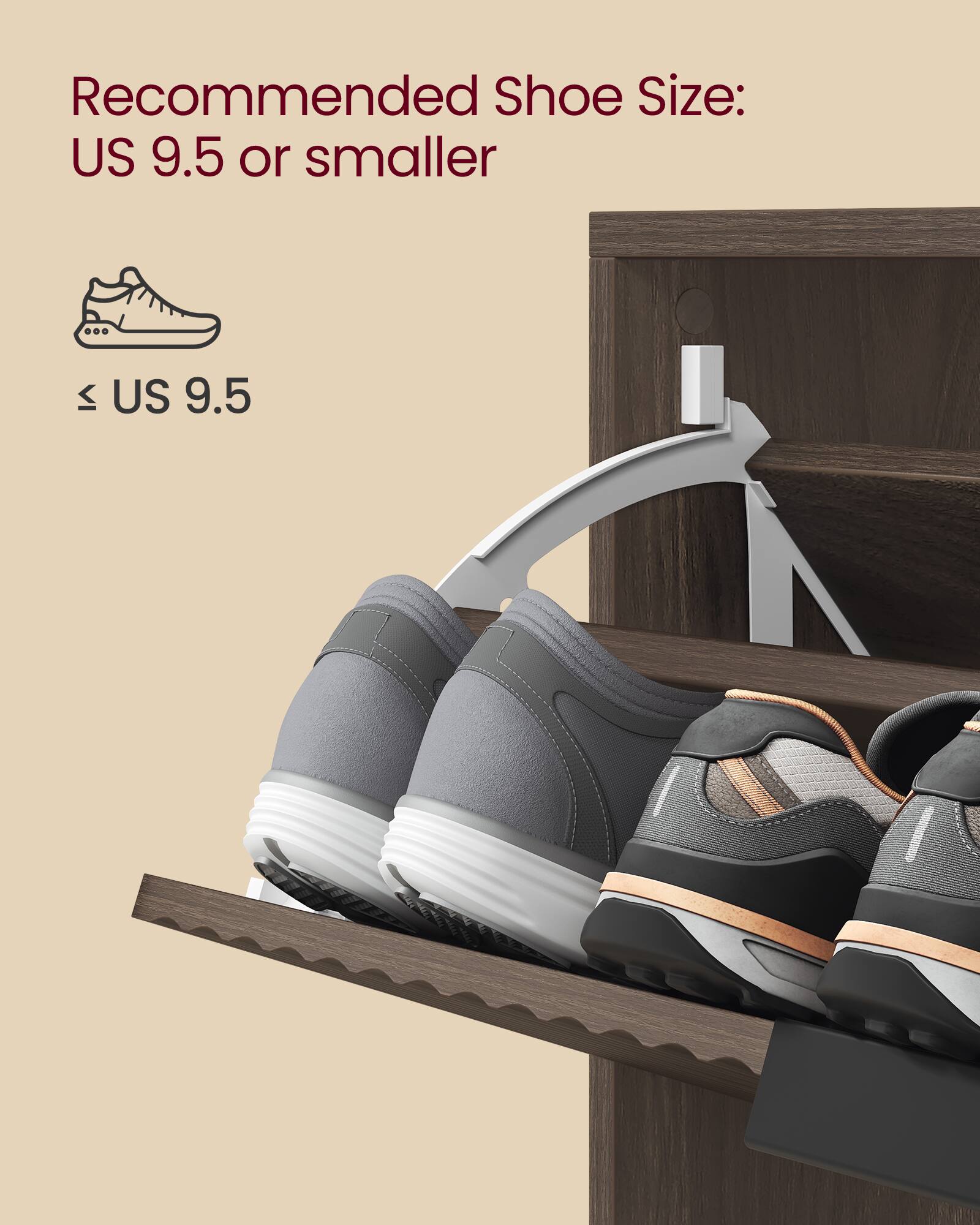 Recommended Shoe Size: US 9.5 or smaller