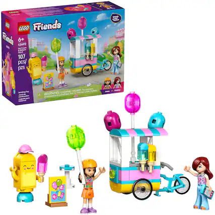 LEGO Friends 42692 Ice Cream Stand
6+
107 pcs/pzs
Building Toy
Jouet de construction
Juguete para Construir
WARNING: CHOKING HAZARD. Toy contains small parts and a small ball. Not for children under 3 years.