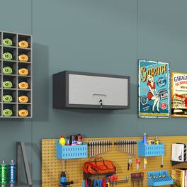 Anysun - Sturdy Metal Wall-Mounted Cabinet with Ample Storage Space and Solid Locking System, Assembly Required - Gray