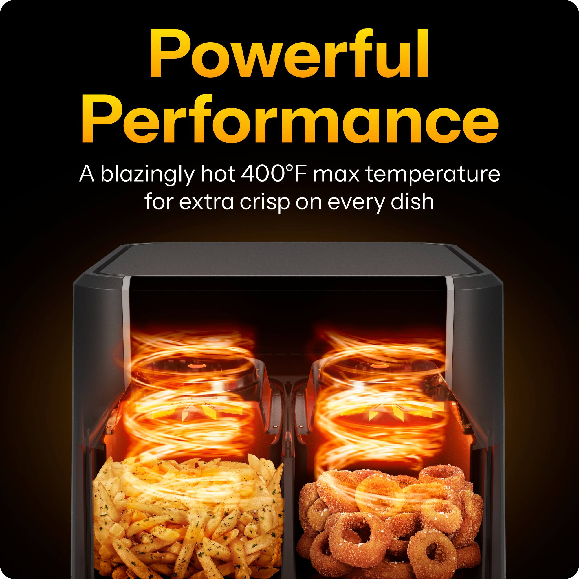 Powerful Performance  
A blazingly hot 400°F max temperature for extra crisp on every dish