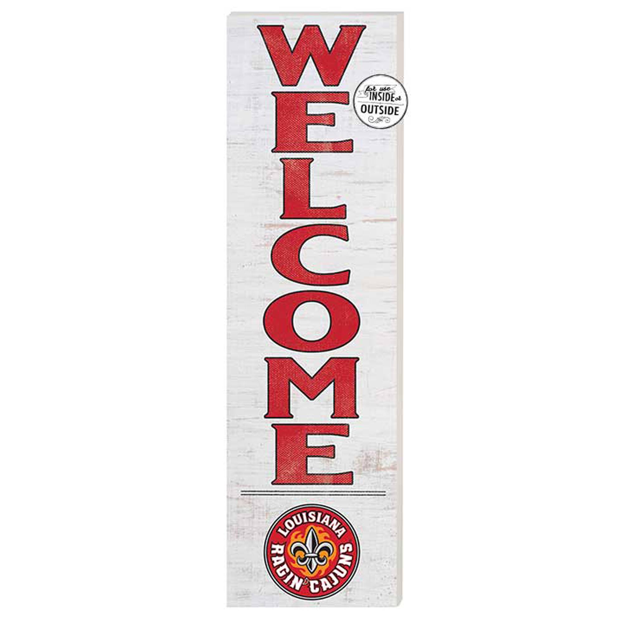White Louisiana Ragin' Cajuns 10'' x 35'' Indoor/Outdoor Welcome Sign