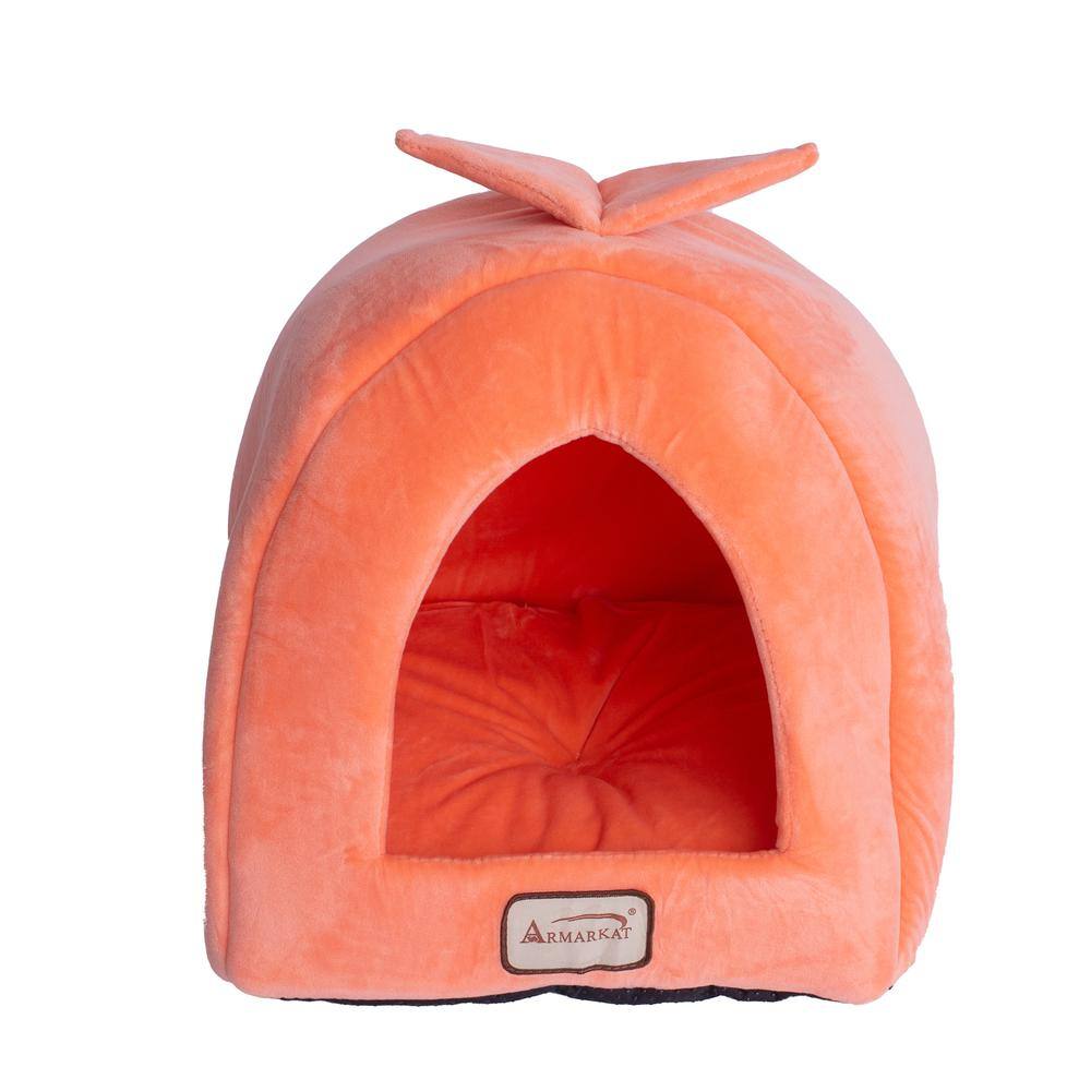 Alt View 1. Armarkat - Cat Bed Orange And Ivory - Orange.