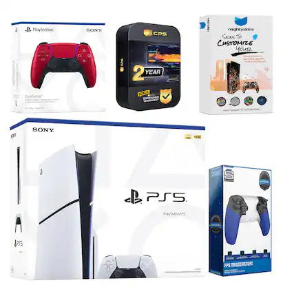 - PlayStation DualSense Controller
- Sony
- CPS 2 Year Extended Warranty
- MightySkins Skins To Customize Your PlayStation 5 + One Controller
- PlayStation 5
- FPS TriggerstopZ