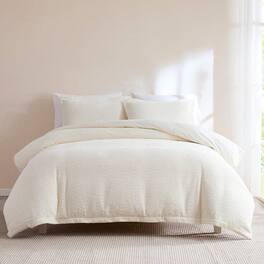 Hivvago - King Size 3-Piece Boucle Duvet Cover Set - Off White