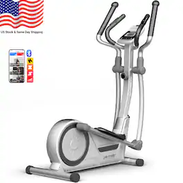 HARISON - Elliptical Machine for Home 350 LB, 16 Level Resistance with Bluetooth (BBE1190W) - White