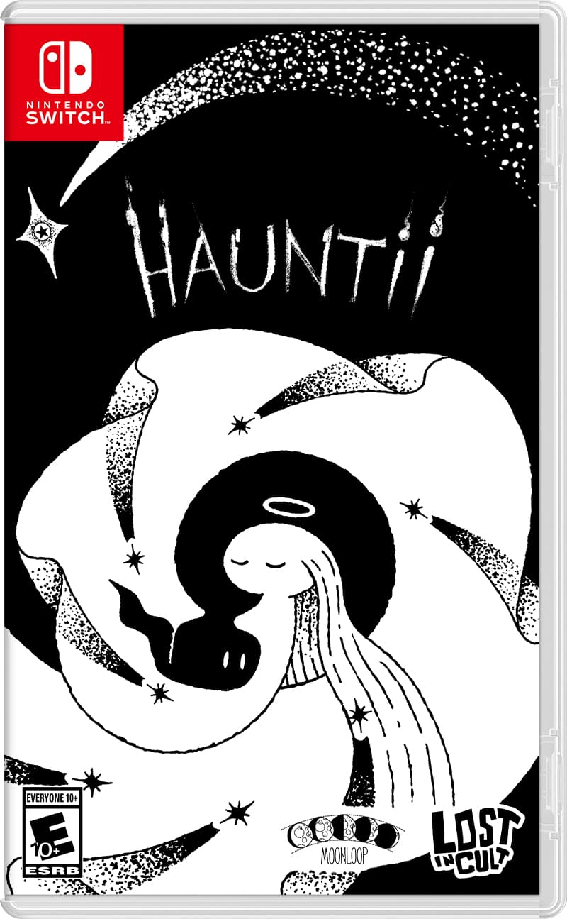 Nintendo Switch  
Hauntii  
Everyone 10+  
ESRB  
Moonloop  
Lost in Cult