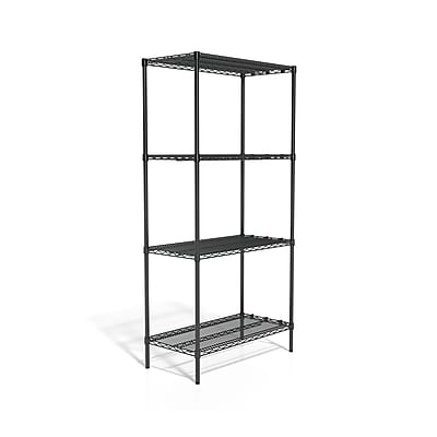 Front. Coastwide Professional - 4-Shelf Wire Unit, 36"W - Black.