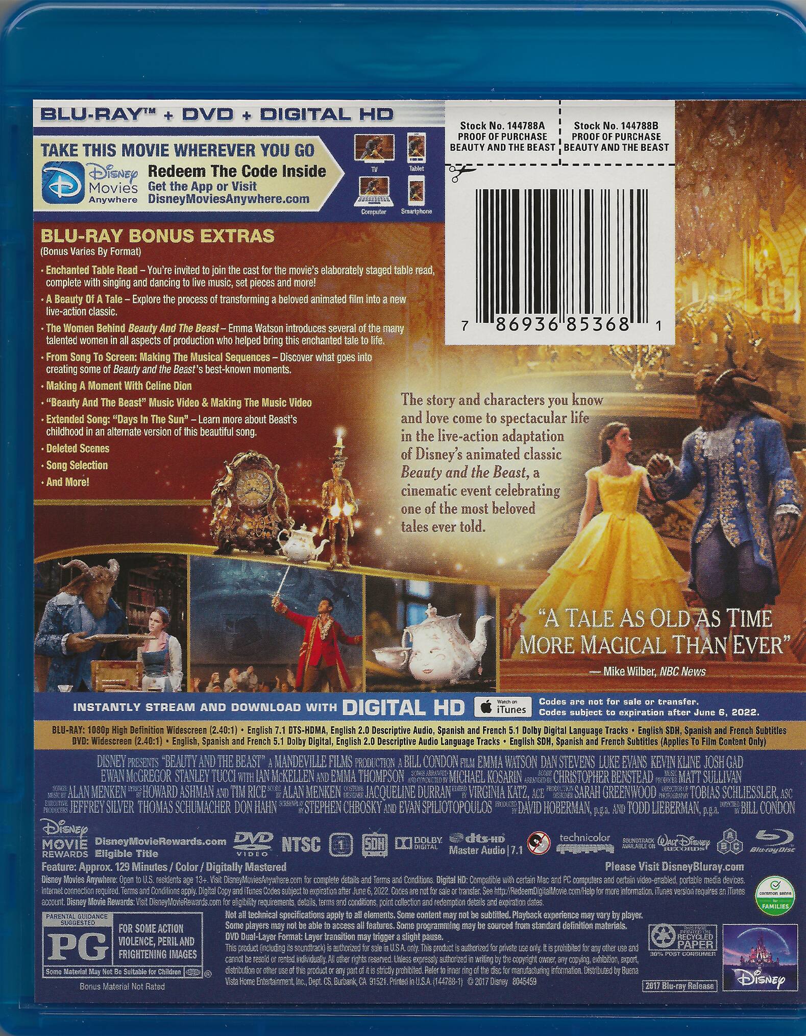 Alt View 1. Beauty and the Beast   - BLU-RAY.