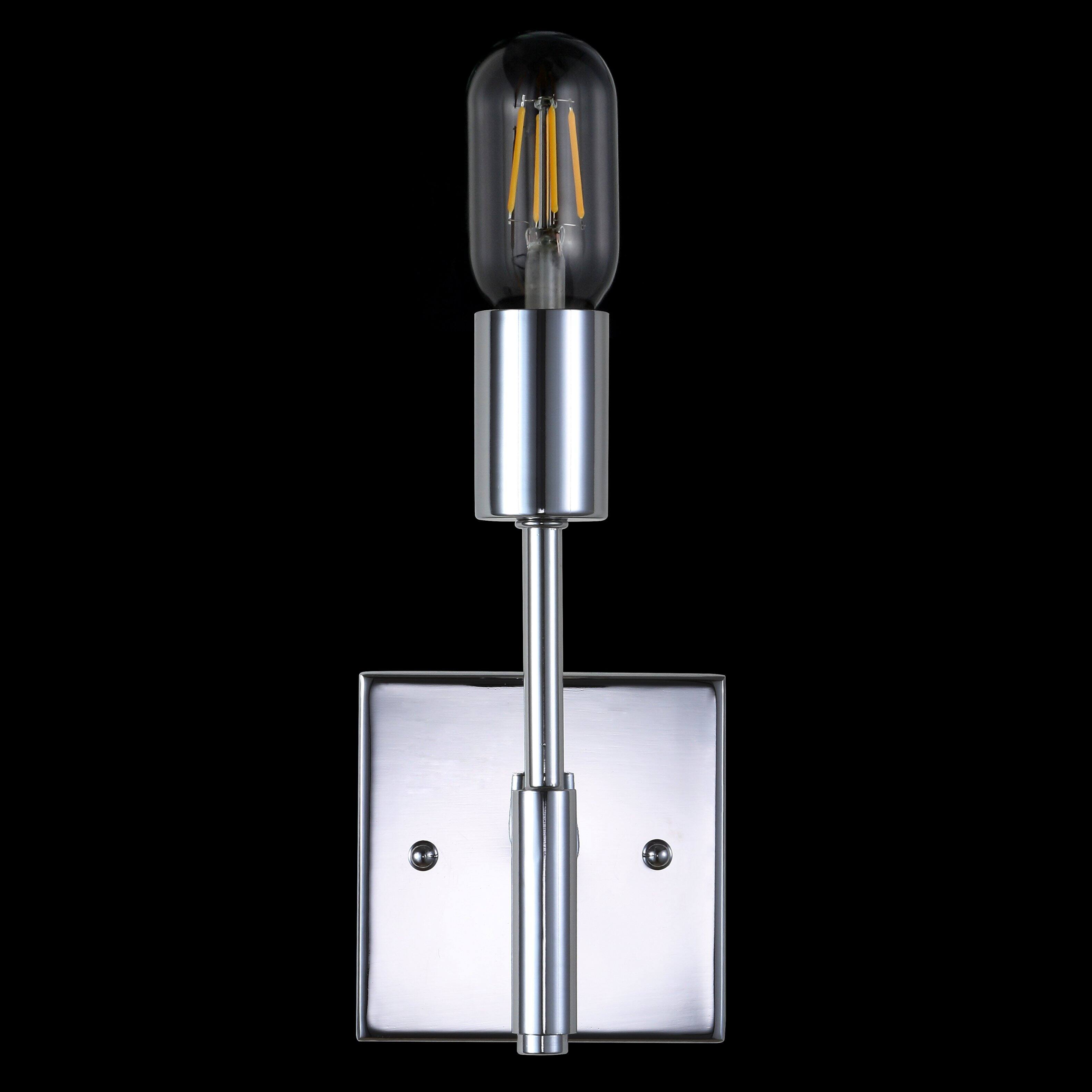 Alt View 5. Jonathan Y - Turing 5" 1-Light Metal LED Wall Sconce, Chrome - Chrome.