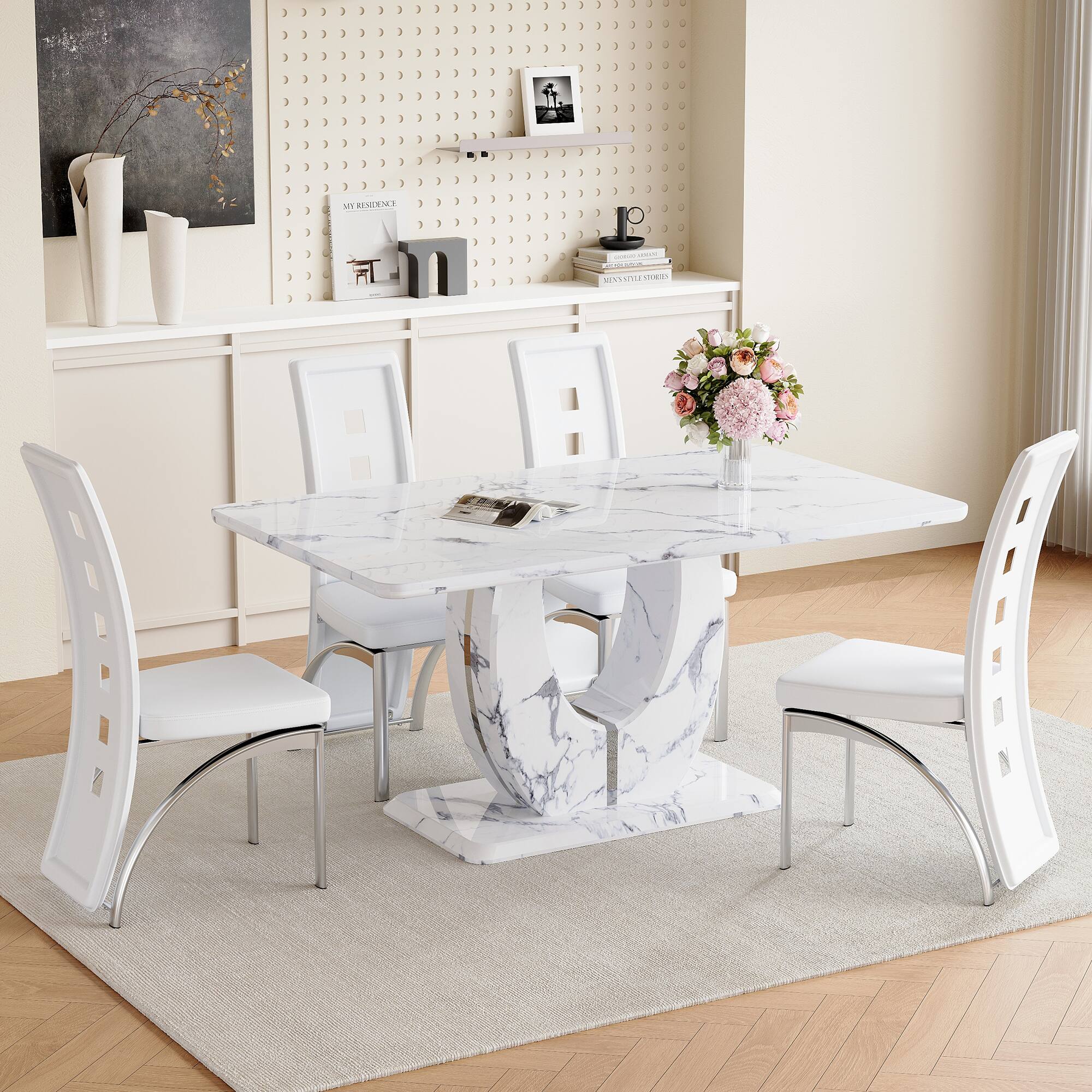 Off White and Gray and White and Silver