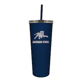 Great American Products - Navy Jackson State Tigers 24oz. Mascot Logo Skinny Tumbler - Multicolor