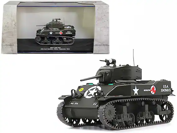 USA 3047649 S
1/43 SCALE
DIE CAST METAL
M5A1 Light Tank
37th Tank Battalion, France - September 1944
USA 3047649 S
