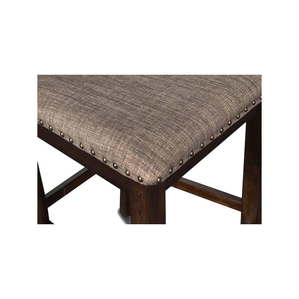 Alt View 2. New Classic Furniture - Bixby Wood Counter Chair with Fabric Seat in Espresso (Set of 2) - Espresso.