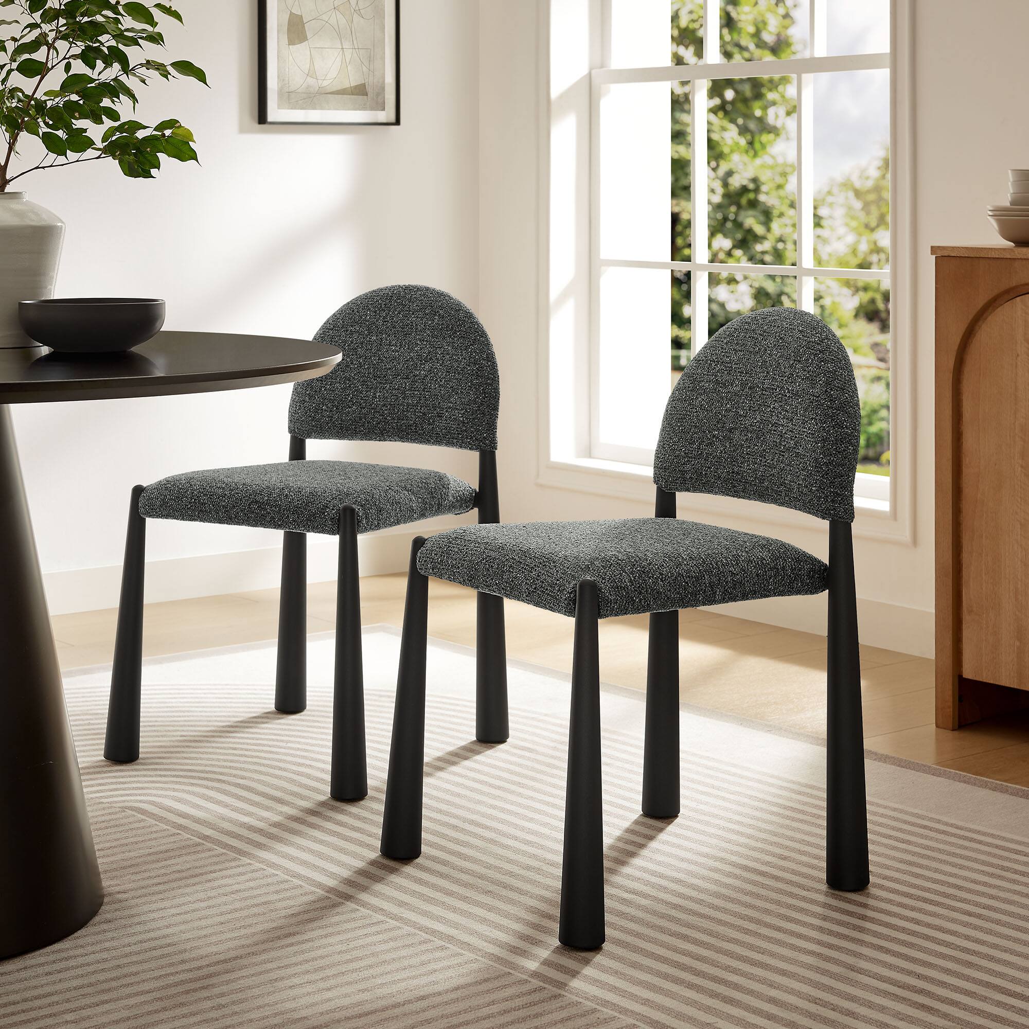 Alt View 5. Modway - Hayley Upholstered Fabric Dining Side Chair by Modway - Gray.
