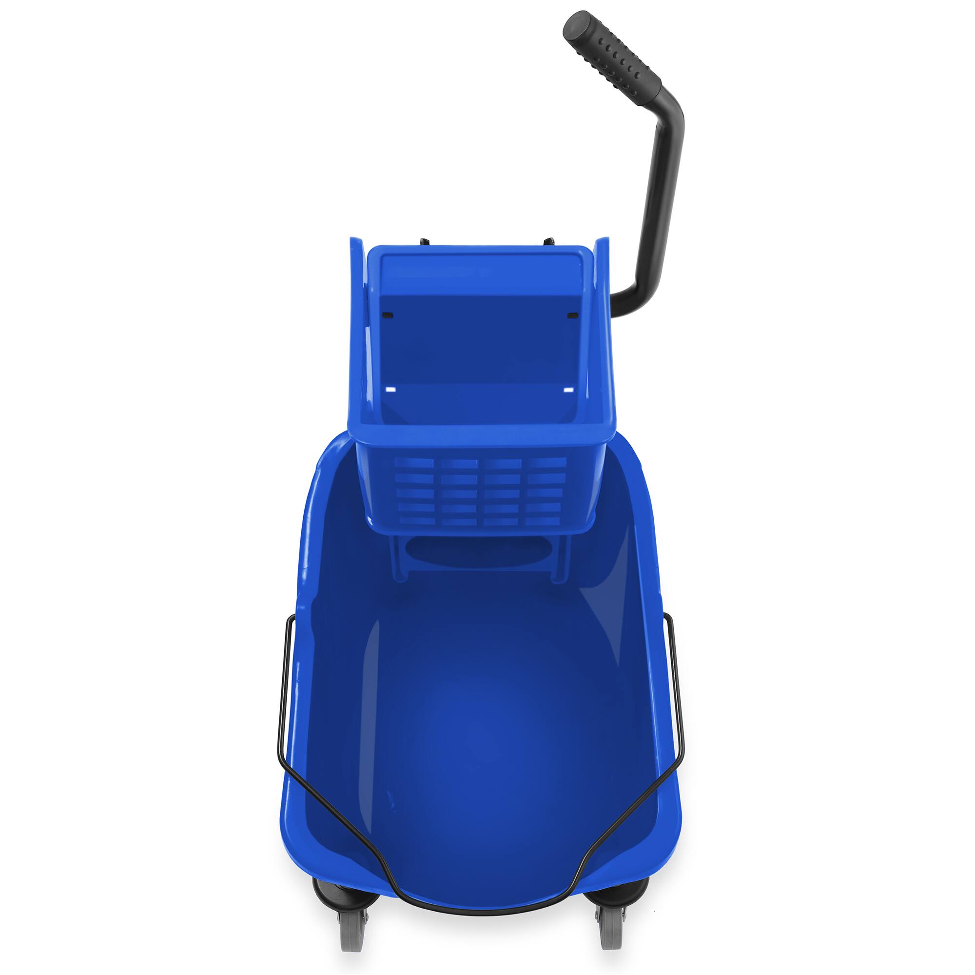 Alt View 2. Dryser - Commercial Mop Bucket with Side Press Wringer - 33 Quart - Blue.