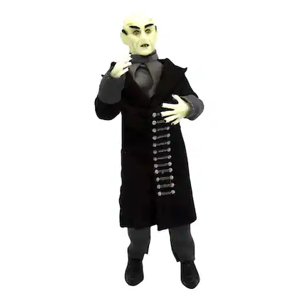 Front. Mego - Mego Nosferatu Glow-In-The-Dark 8 Inch Action Figure - White.