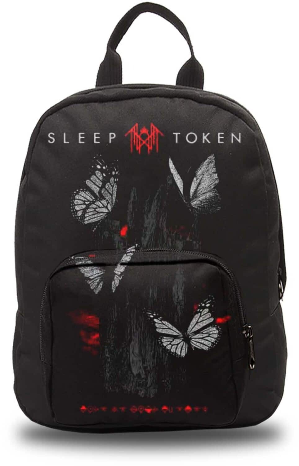 PopMarket - Sleep Token - Rocksax - Sleep Token - Butterflies Logo - Mini Backpack (Black) - Multicolor