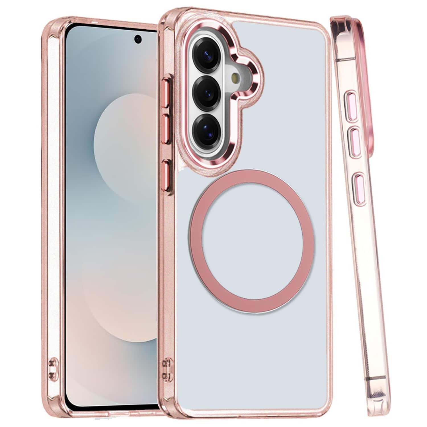 "Equipd - Phone Case for Galaxy S25 FE (6.7""), MagSafe Compatible, Acrylic Back w/ TPU Frame, Transparent Slim Magnetic Protective - Rose Gold" price history on PriceWatchPro