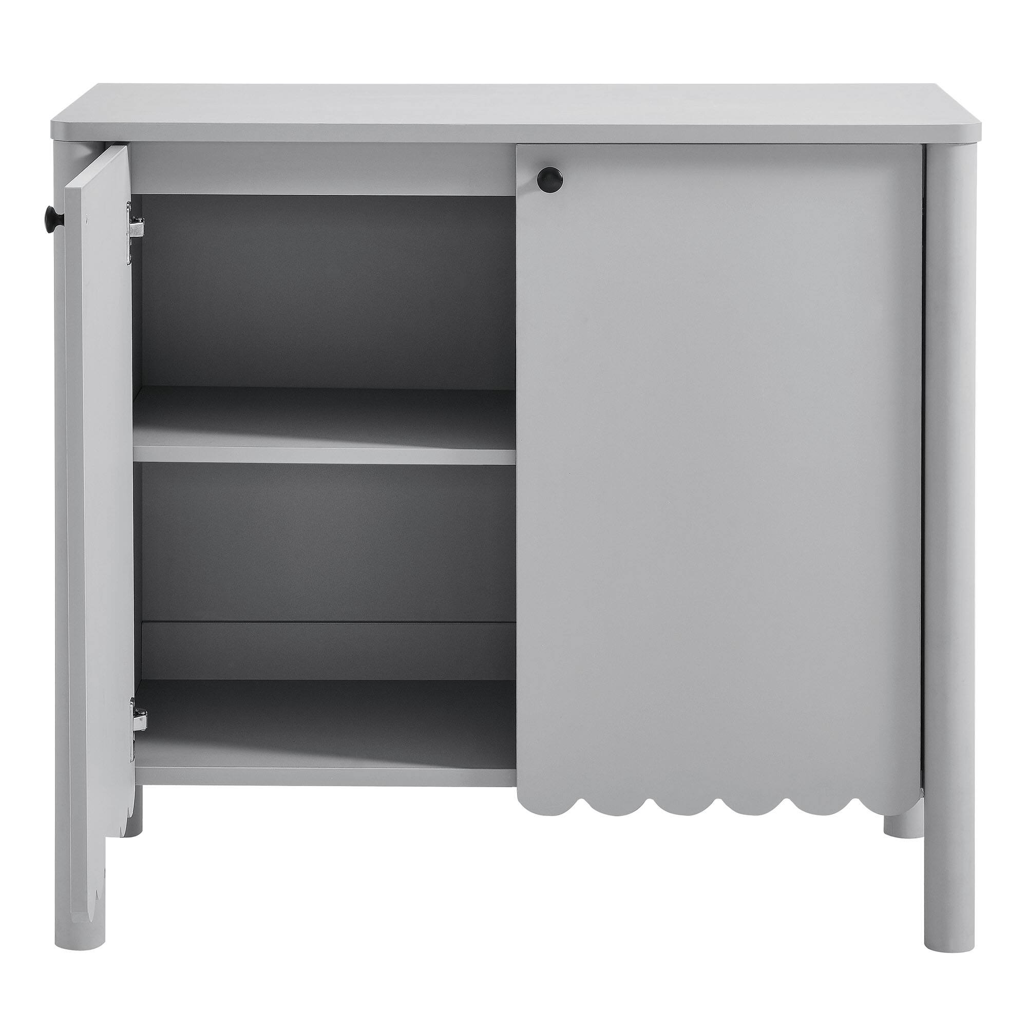 Alt View 4. Modway - Emmeline 35" 2-Door Scalloped Sideboard Cabinet by Modway - Light Gray.
