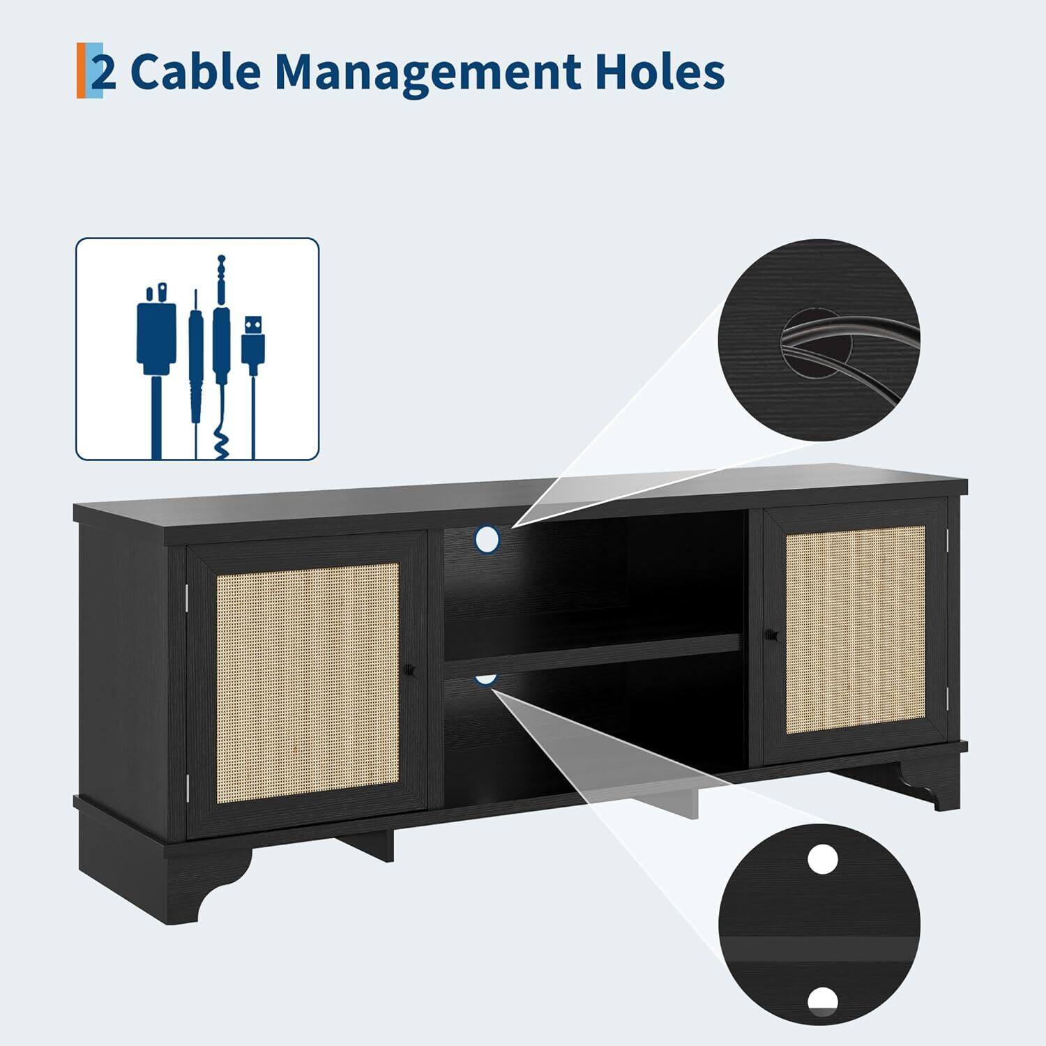 2 Cable Management Holes