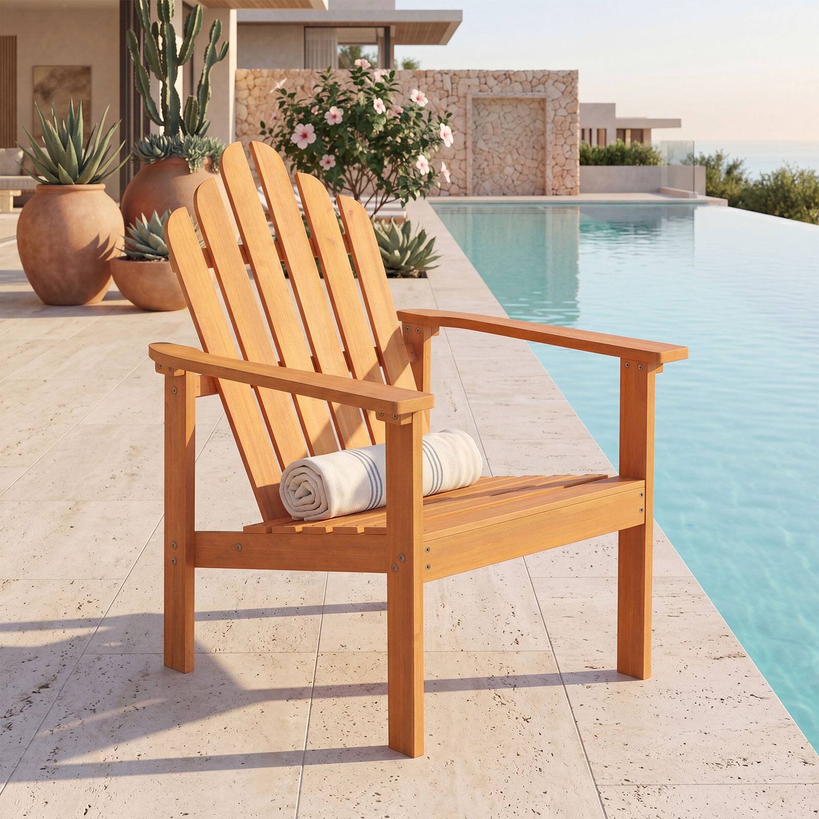 Alt View 4. Gymax - Gymax 4PCS Stackable Adirondack Chairs w/Slatted Backrests & Seats Built-in Armrests - Yellow.