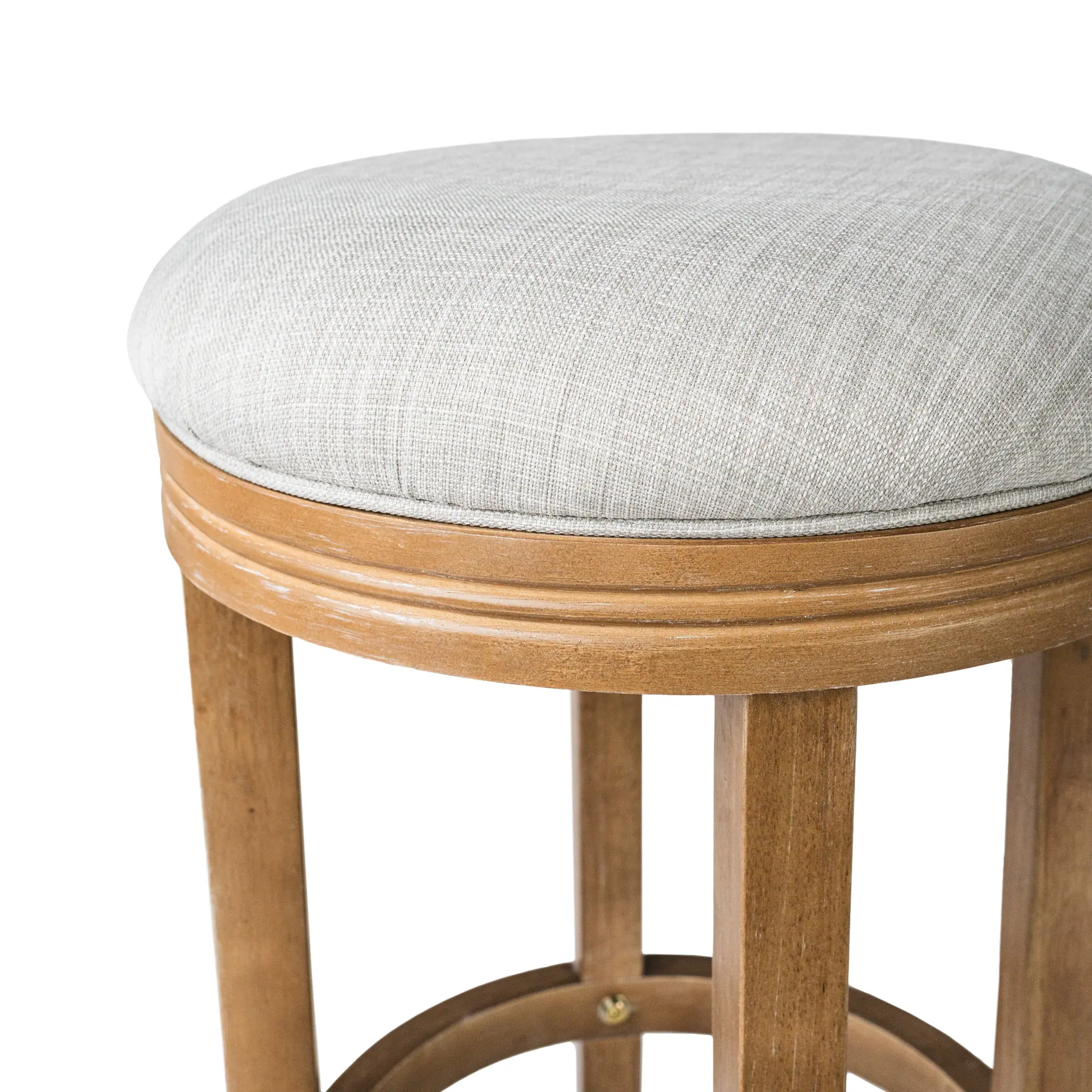Alt View 7. Maven Lane - 31" Eva Bar Stool in Weathered Oak Finish with Fabric Upholstery - Weathered Oak.