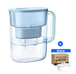 Waterdrop - PT-07B Water Filter Pitcher, 10-Cup, NSF Certified, with 1+1 Filters - Blue