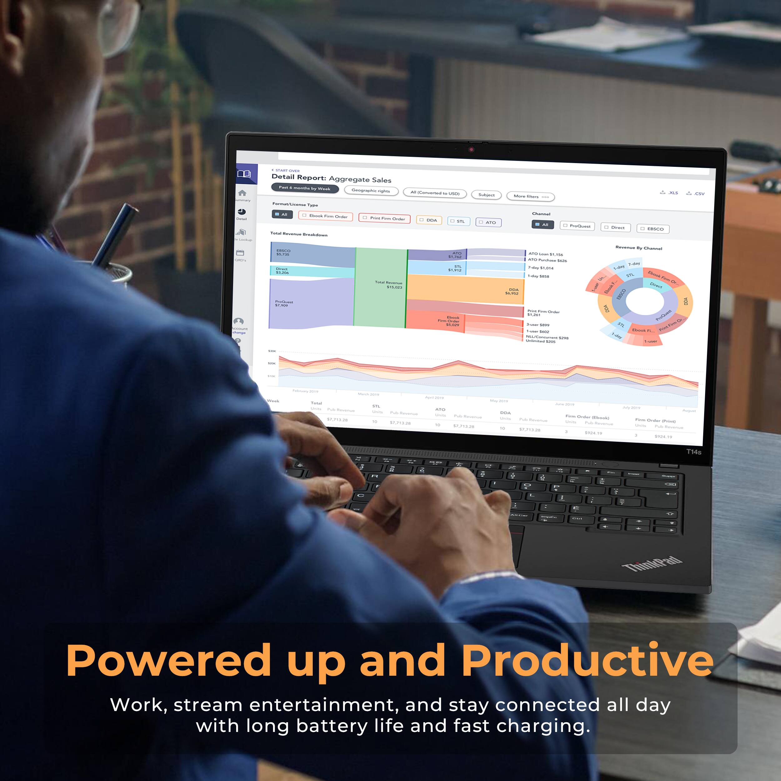 Powered up and Productive

Work, stream entertainment, and stay connected all day with long battery life and fast charging.