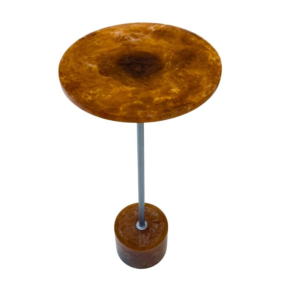 Alt View 2. Carolina Chair & Table - Amber Glow Pedestal Table - Nickel - Nickel.