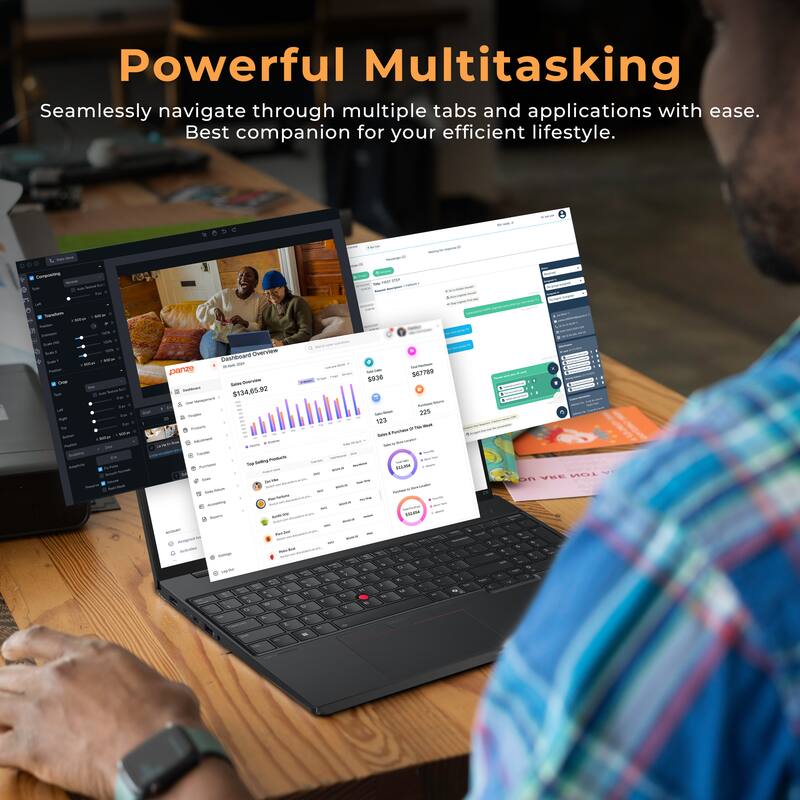Powerful Multitasking  
Seamlessly navigate through multiple tabs and applications with ease.  
Best companion for your efficient lifestyle.