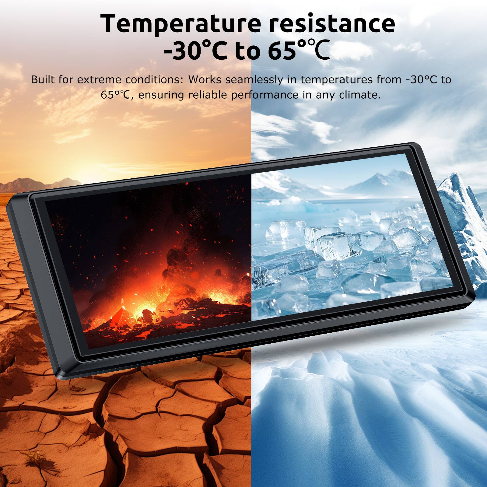 Temperature resistance -30°C to 65°C

Built for extreme conditions: Works seamlessly in temperatures from -30°C to 65°C, ensuring reliable performance in any climate.