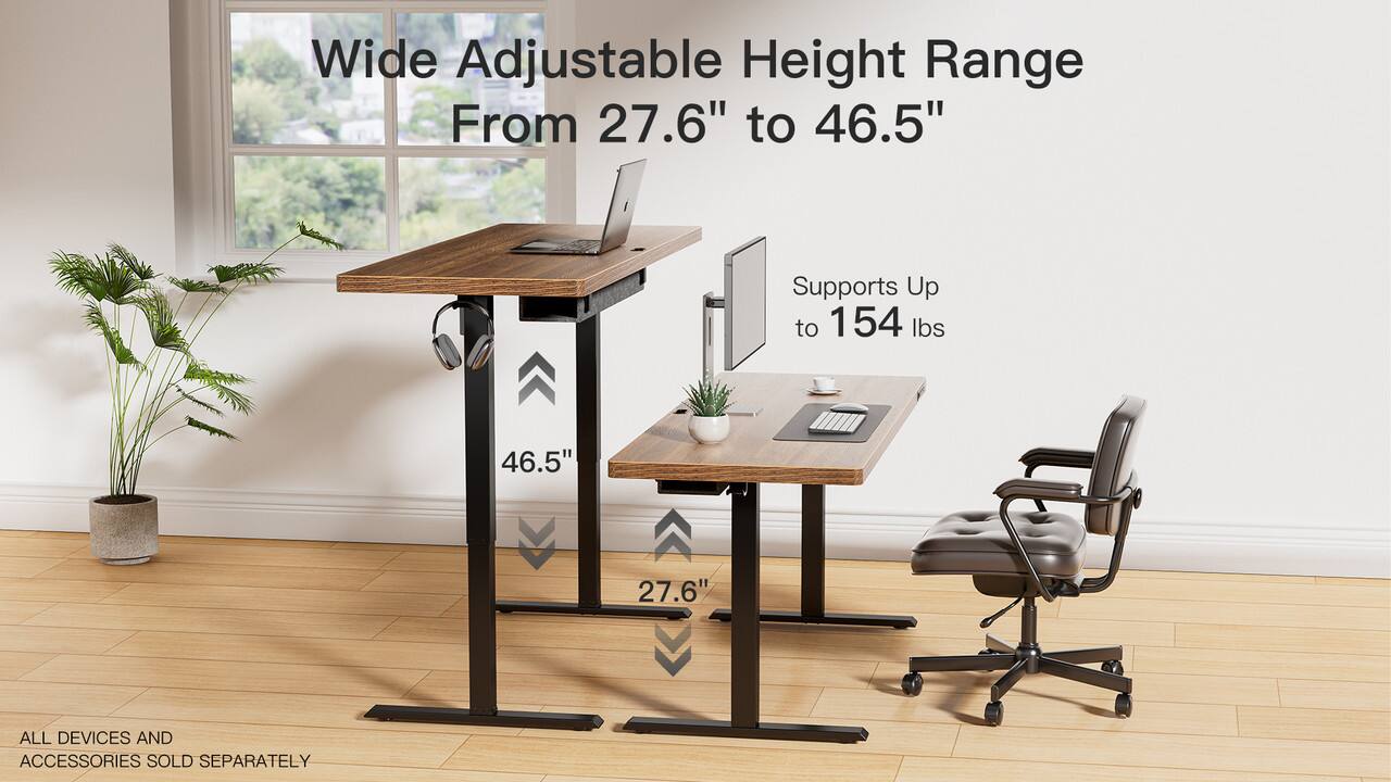Wide Adjustable Height Range  
From 27.6" to 46.5"  

Supports Up to 154 lbs  

ALL DEVICES AND ACCESSORIES SOLD SEPARATELY