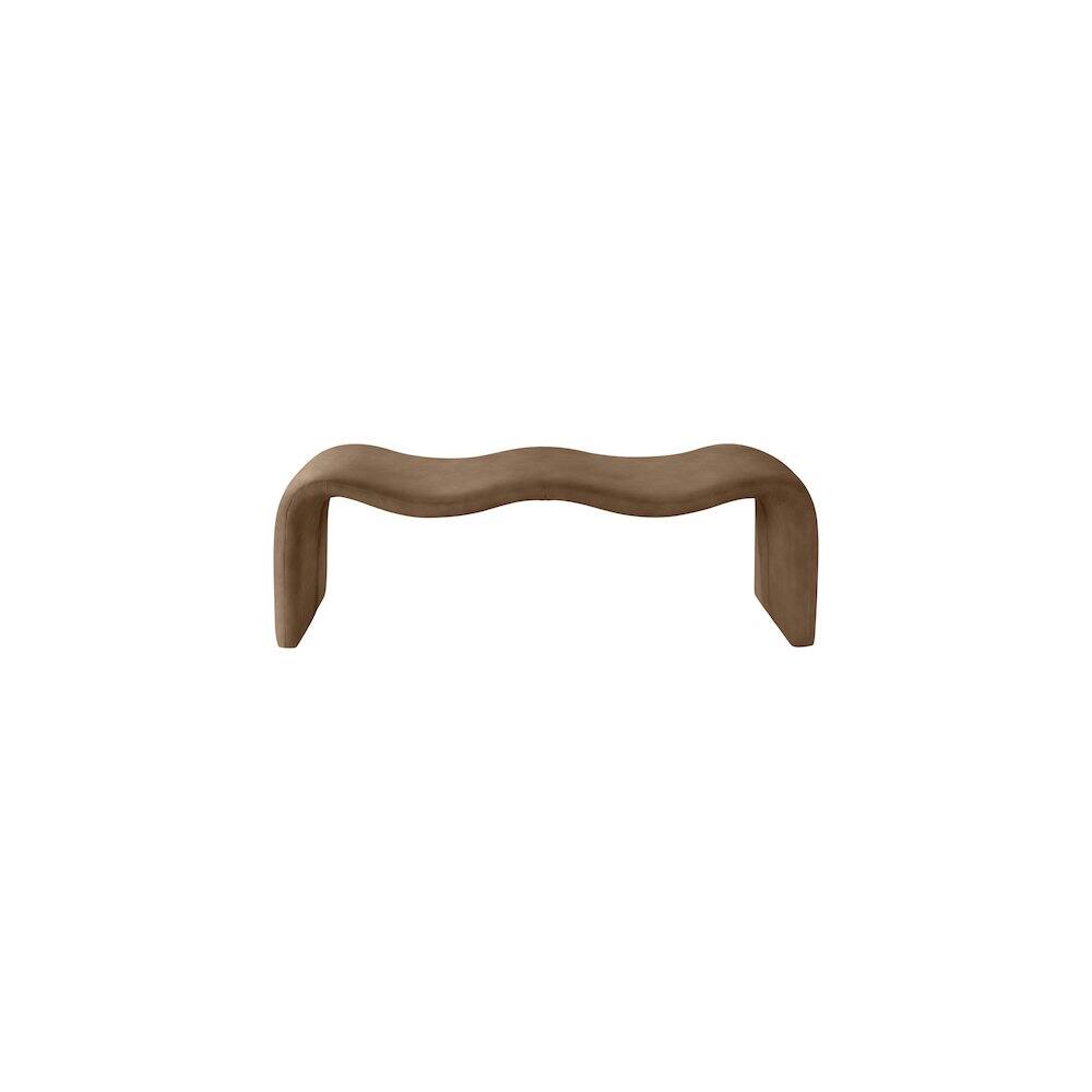 Alt View 2. Meridian Furniture - Willow Brown Vegan Leather Bench - Brown.