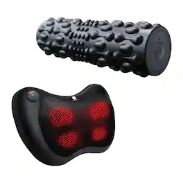 Pursonic - Total Body Recovery Bundle – Vibrating Foam Roller + Shiatsu Heating Neck & Back Massager - Black