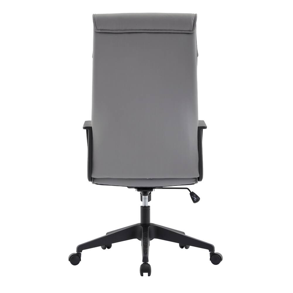 Alt View 6. LeisureMod - Aiaria Ergonomic Office Chair High-Back Adjustable Height with Swivel & Tilt, Double Wheel Casters - Grey.