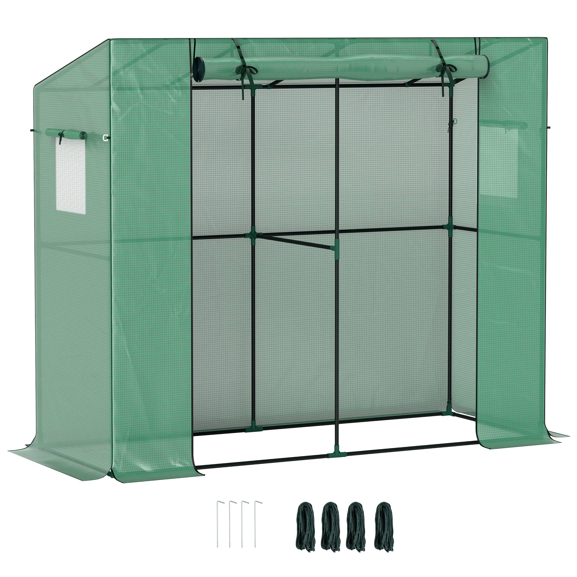 Outsunny - 6.6' x 2.5' x 5.6' Lean-to Small Greenhouse for Outdoors, Portable Greenhouse with UV-resistant PE Cover price history on PriceWatchPro