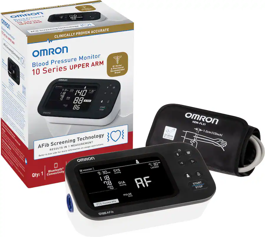 Omron 10 Series Upper Arm Blood Pressure Monitor Black BP7465 - Best Buy