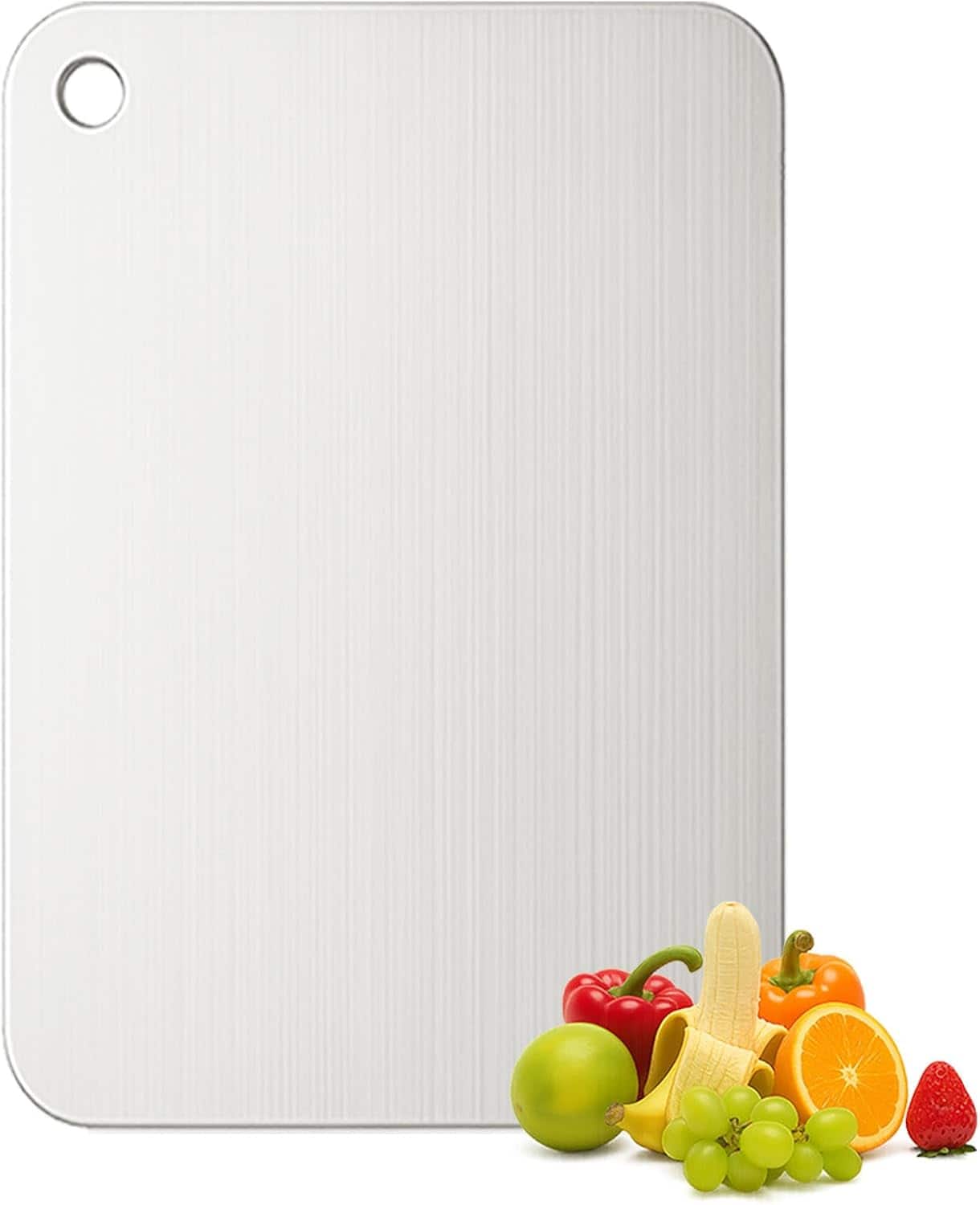 PARKER SLATER - Titanium Cutting Board 11.8x7.9 – Pure Titanium, Double-Sided, Dishwasher Safe