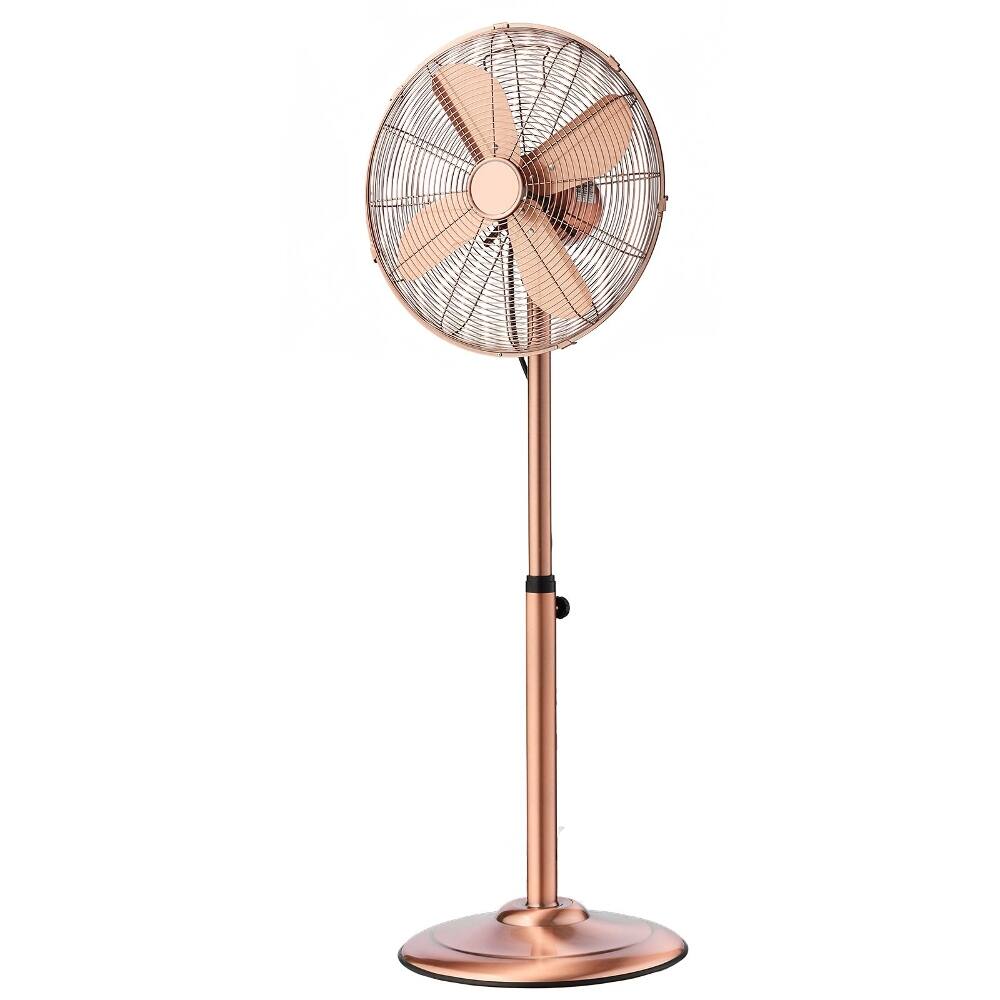 Alt View 8. Loheer - Loheer 16-Inch High Velocity Pedestal Fan, 1450 CFM Industrial Standing Fan, 3-Speed Oscillating Metal Fan, Copper.