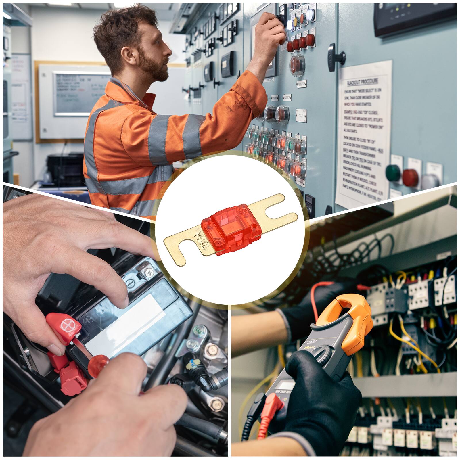 Alt View 5. Unique Bargains - 10pcs 150A 125V Mini ANL Fuse Replacement, Electrical Protection Blade Fuse for Automotive Marine Audio Video System - Red.