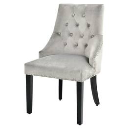 Kadyn - Dining Chairs, Kitchen Chairs Trattoria Chairs,Modern Upholstered Button-Tufted Dining Chair with Naild Trim - Gray