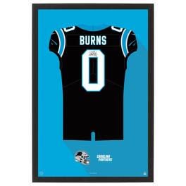 Sporticulture - Brian Burns Carolina Panthers Home Jersey Framed Art Print - Black