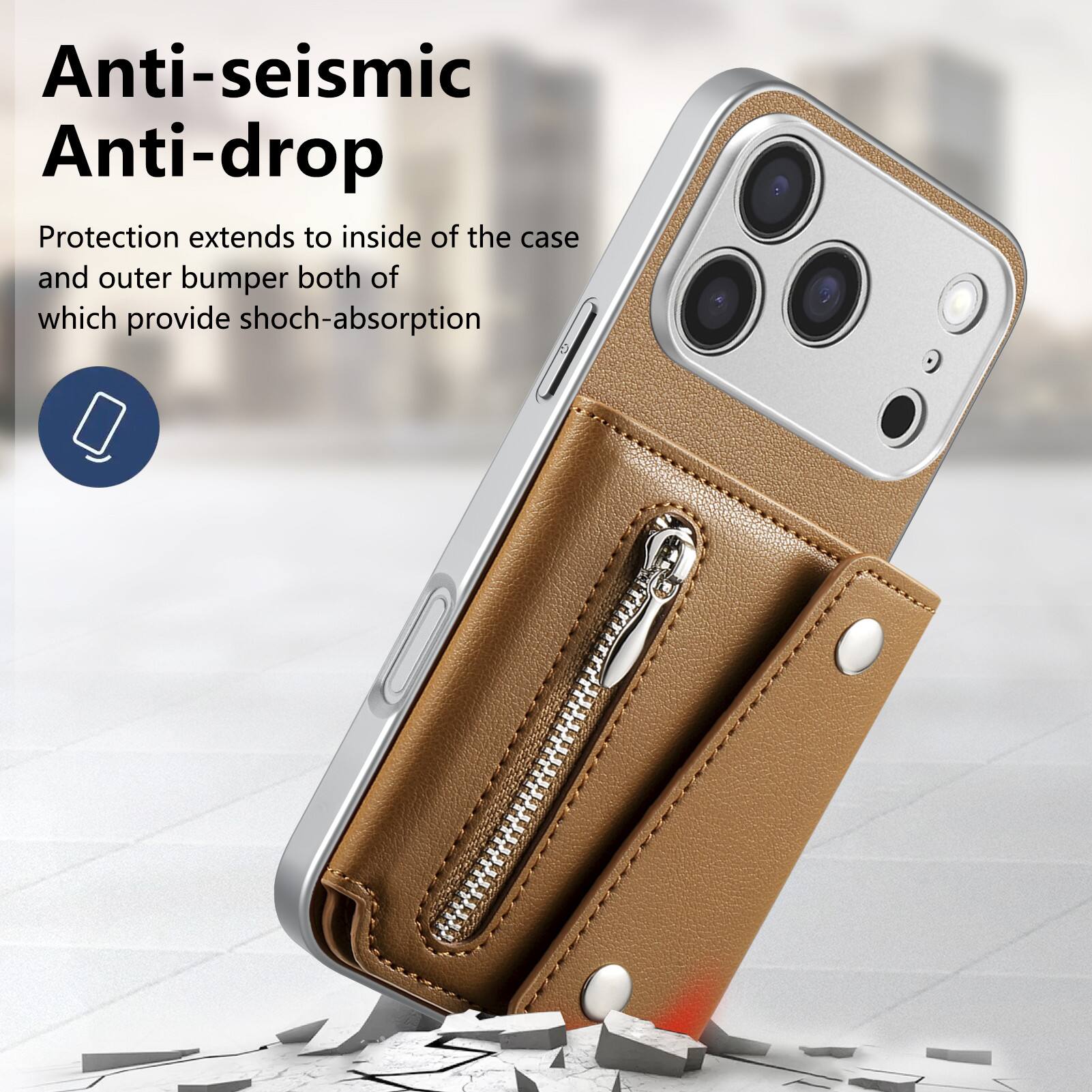 Anti-seismic Anti-drop Protection extends to inside of the case and outer bumper both of which provide shock-absorption