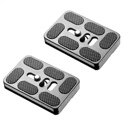 Front. Neewer - Universal Quick-Release Plates, 60mm, 2-Pack (Black).